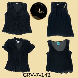 Black Poly Blouse – Sleek Y2K Essential from Iconi..