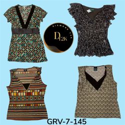 Earthy Print Short Sleeve Poly Blouse – Natural Y2..
