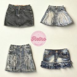 Saia de Jeans Y2k Chic Comprimento Variado