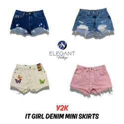Y2K It Girl Denim Mini Shorts - EV0478