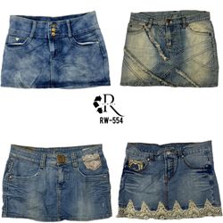 Gonna mini in denim unica Y2K IT Girl (RW-554)