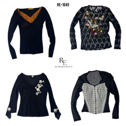 Y2k Black Gothic Fullsleeves tops (RE-1649)