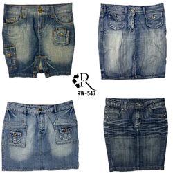 Gonne Midi di Jeans dell'Era Britney Y2K (RW-547)