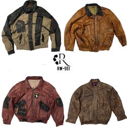 Giubbotti in pelle bomber anni '90/Y2K (RW-551)