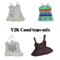 Y2K Italian Summer romantic Cami Tops Mix (16)