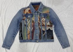 Upcycled Wandteppich Patch Denimjacke