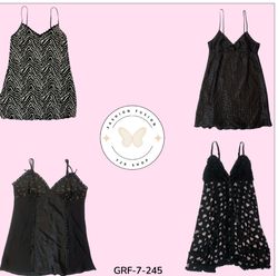 Vestido Saia de Cetim Impresso – Preto Fast Fashio..