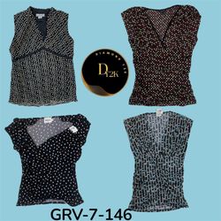 Women’s Polka Dot Print Blouse – Soft Poly Fabric ..
