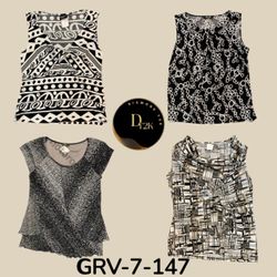 Y2K Black & White Poly Blouse – Retro Vintage Look..
