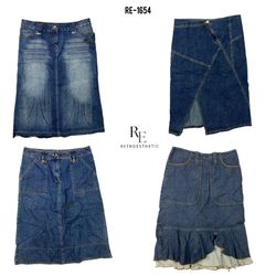 Y2K IT Girl Denim Midi Skirts (RE-1654)