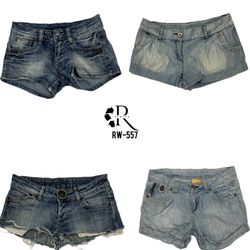 Y2K Retro Style Denim Mini Shorts (RW-557)