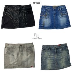 Y2K IT Girl Denim Mini Skirts (RE-1662)