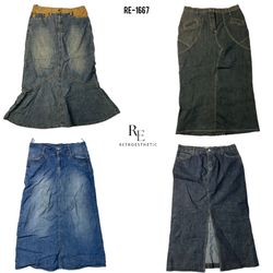 Y2K Britney Era Denim Maxi Skirts (RE-1667)