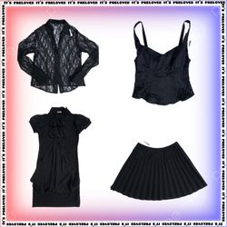 “90’s Elevated Black Wardrobe Straples-Tops/Dresse..