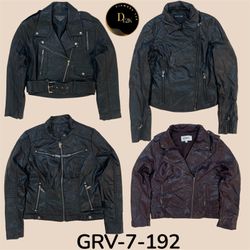 Veste en cuir avec fermeture éclair latérale (GRV-..