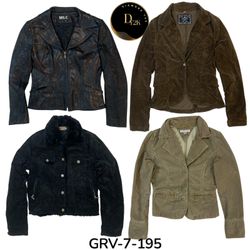 Lather Zipper et boutons vestes (GRV-7-195)