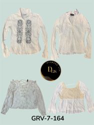 Blouse blanche en coton à manches longues Y2K - To..