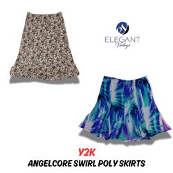 Y2K Angelcore Swirl Poly Skirts - EV0531