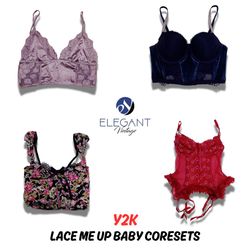Y2K Lace Me Up Baby Corsets - EV0533