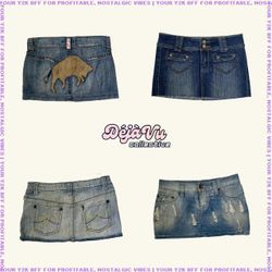 Y2K Paris Hilton Era Denim Micro Mini Skirts (DVC#..