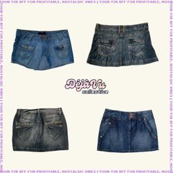 Y2K Miley’s Closet Denim Micro Mini Skirts (DVC#67..