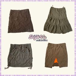 Y2K London Grunge Cargo Midi Skirts (DVC#68)