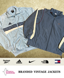 Vestes vintage de marque incluant Nike, Adidas, Re..