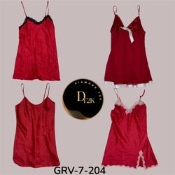 Robe de nuit rouge romantique – Coupe classique, v..