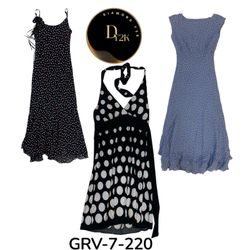 Robe à pois – Imprimé classique, tissu polyester d..