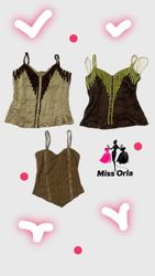 Y2k brown and creamy camis (M-028)