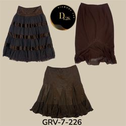 Saia de Poliéster Marrom Y2K – Visual Retrô, Elegâ..
