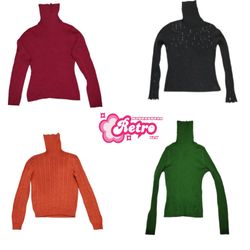 Y2K Minimal Muse Gerubbter Rollkragenpullover
