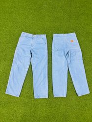 Rework style sky blue denim carhartt pant