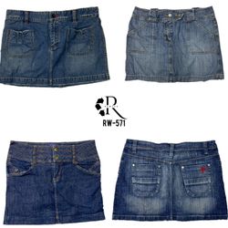 Y2K Cyber Girl Era Denim Mini Skirt (RW-571)
