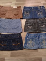 HD1079 Saias Micro Mini Femininas Upcycled Y2K