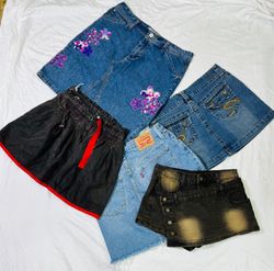 Denim mix skirts