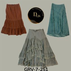 Jupe en coton mélangé Y2K – Longueur maxi (GRV-7-2..