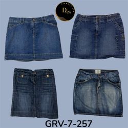 Jupe midi en denim Y2K - Vibe vintage (GRV-7-257)