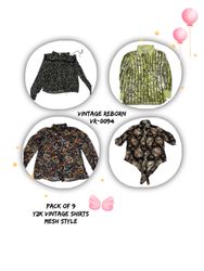 Y2K Mesh Shirt Mania: Pack of 9 Vintage Style Shir..