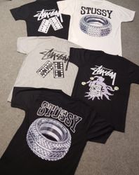Stussy rework style mix design tees