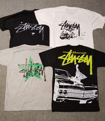 Stussy rework style mix design tees