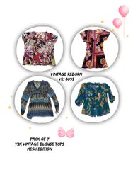 Y2K Mesh Blouse Bundle: Pack of 7 Vintage Tops(VR-..