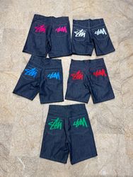 Shorts in denim stile rework stussy