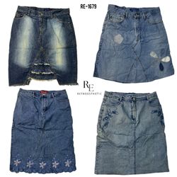 Y2K IT Girl Denim Midi Skirts (RE-1679)