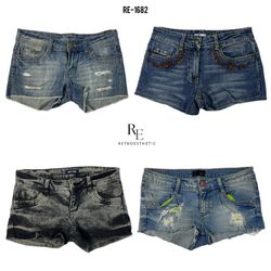 Y2K IT Girl Denim Mini Shorts (RE-1682)
