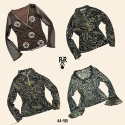 Y2K Brown Gothic Full Sleeve Tops (AA-186)