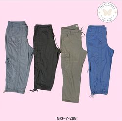 Capri Cargo Estilo Urbano para Mulheres (GRF-7-288..