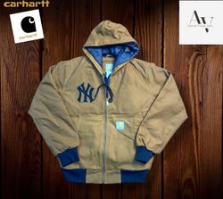 Carhartt yankees  rework style brown hoodie jacket..