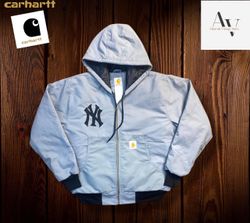 Carhartt Yankees rework style Gray hoodie jackets