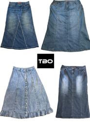 Denim maxi skirts